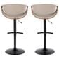 LumiSource Symphony Swivel Adjustable Bar Stool with Grey Upholstery in Walnut and Black (Set of 2), , large