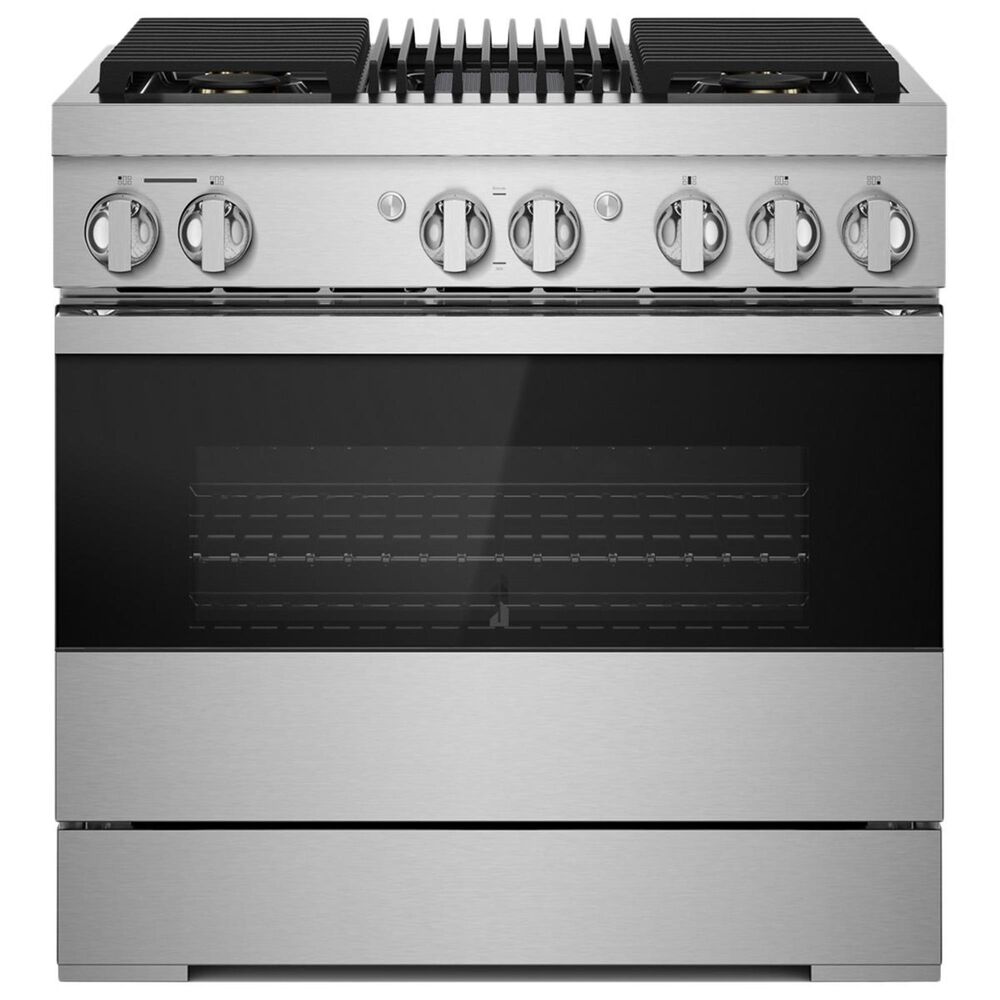 JennAir 36" Duel Fuel Noir Range with Grill in Stainless Steel, , large