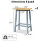 HOMLUX 25.6" Counter Stool in Light Brown and Grey Blue (Set of 2), , large