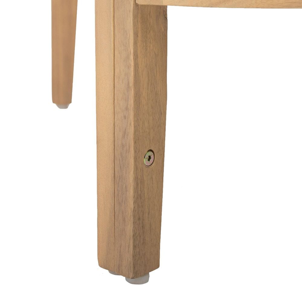 Hearth and Haven 24.8" Outdoor Armchair with Light Teak Frame in Beige (Set of 2), , large
