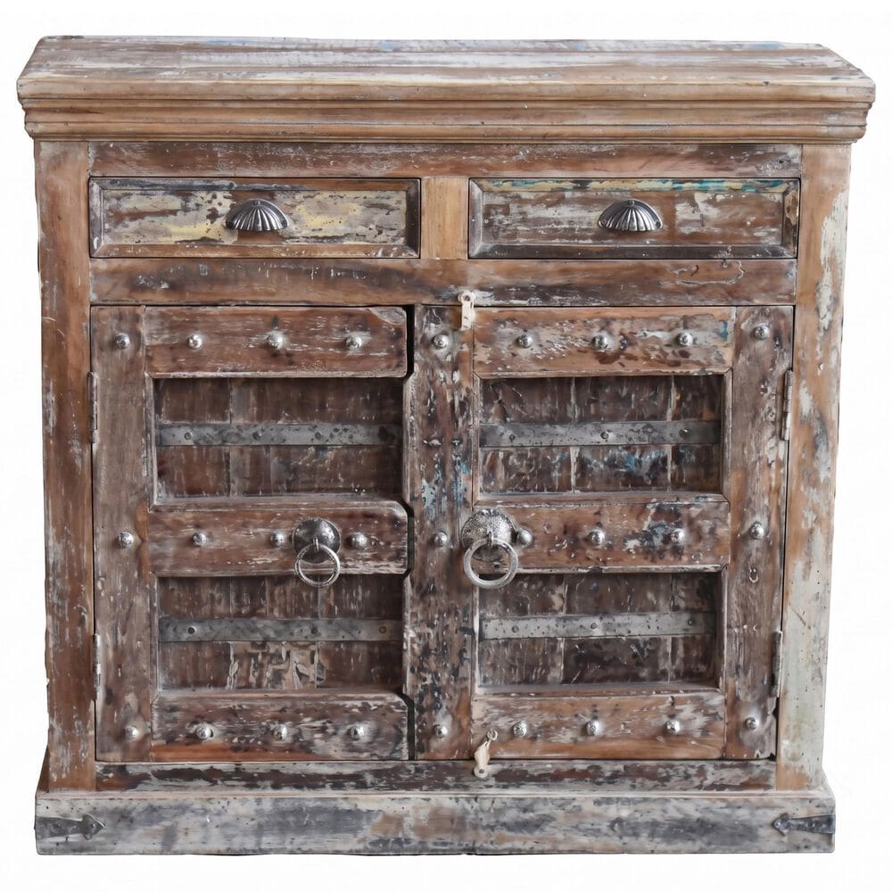 Jaipur Home One of A Kind Old Door Architectural Sideboard in Brown, , large