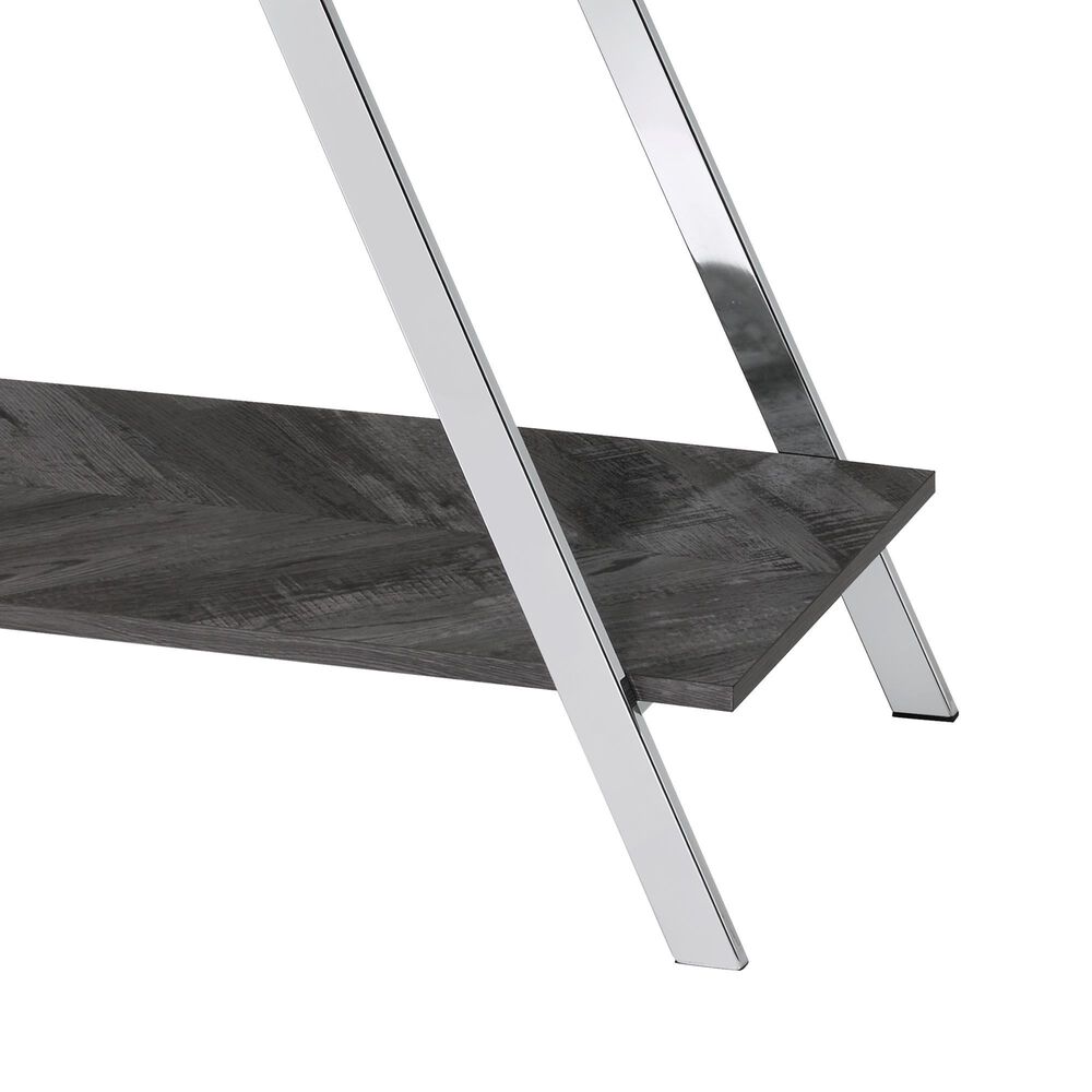 Steve Silver Furniture Roma Sofa Table in Shadow Grey and Chrome, , large