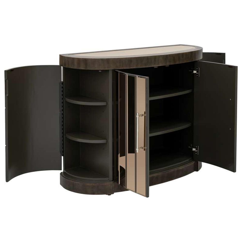 Bassett Mirror Company Serrano 4-Door Hall Cabinet in Rich Chocolate Brown and Bronze, , large
