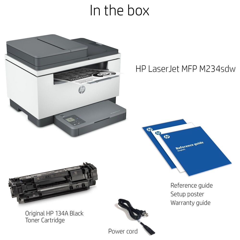 HP LaserJet MFP M234SDW All-in-One Wireless Printer in White, Black and Gray, , large