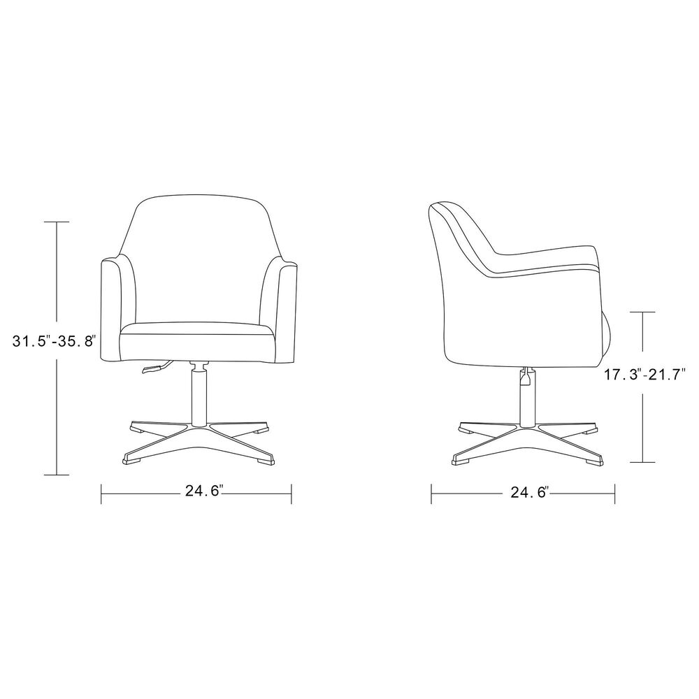 Dayton Pelo Adjustable Swivel Accent Chair in White &#40;Set of 2&#41;, , large