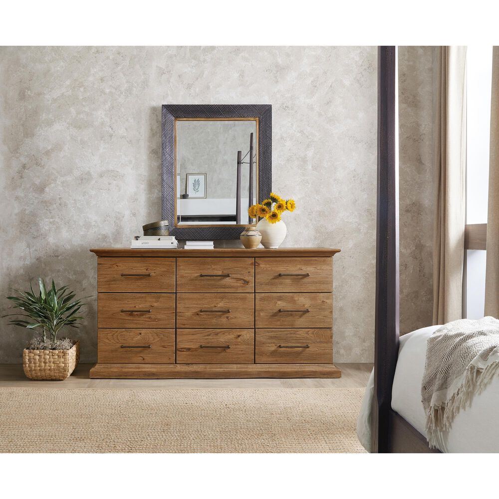 Hooker Furniture Big Sky Portrait Mirror in Furrowed Bark and Vintage Natural, , large