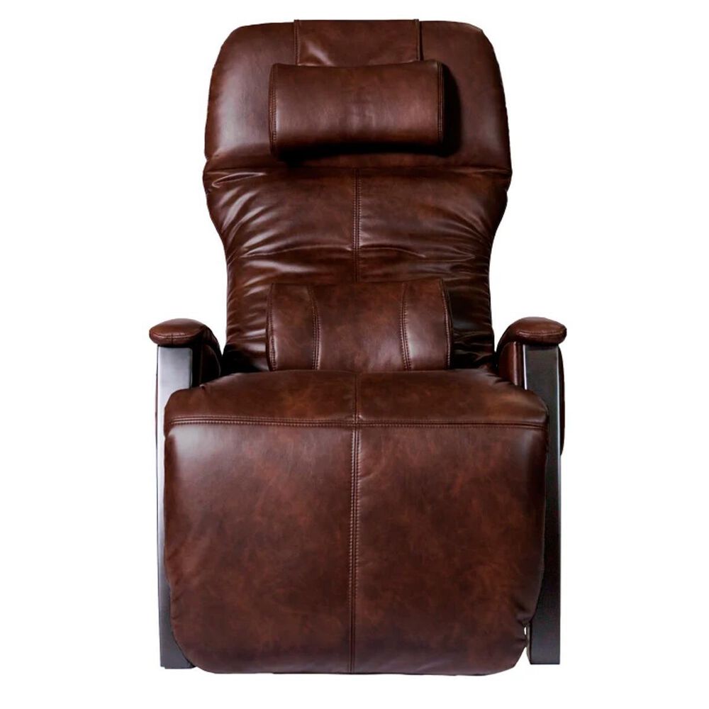 Brown Faux Leather Heated Zero Gravity Massage Chairs with