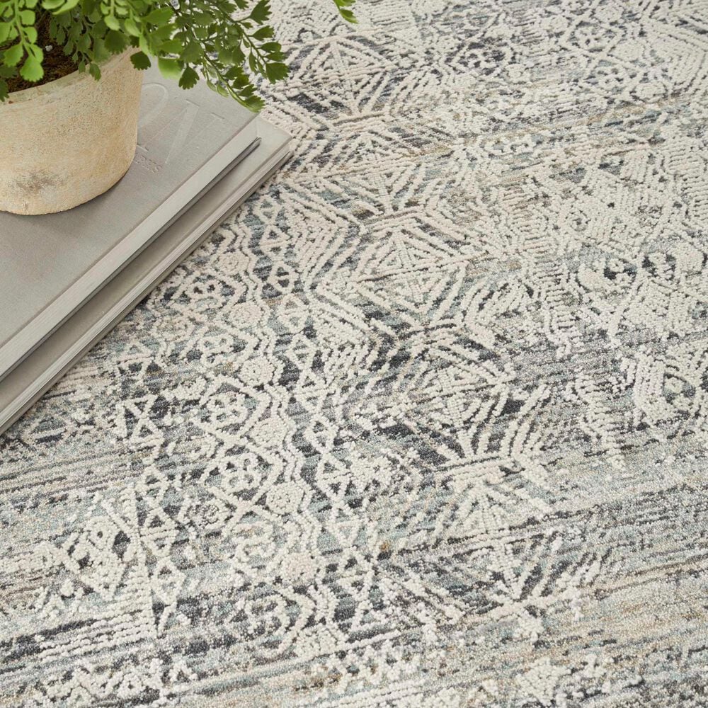 Nourison Lynx 8&#39;6&quot; x 11&#39;4&quot; Ivory and Blue Area Rug, , large