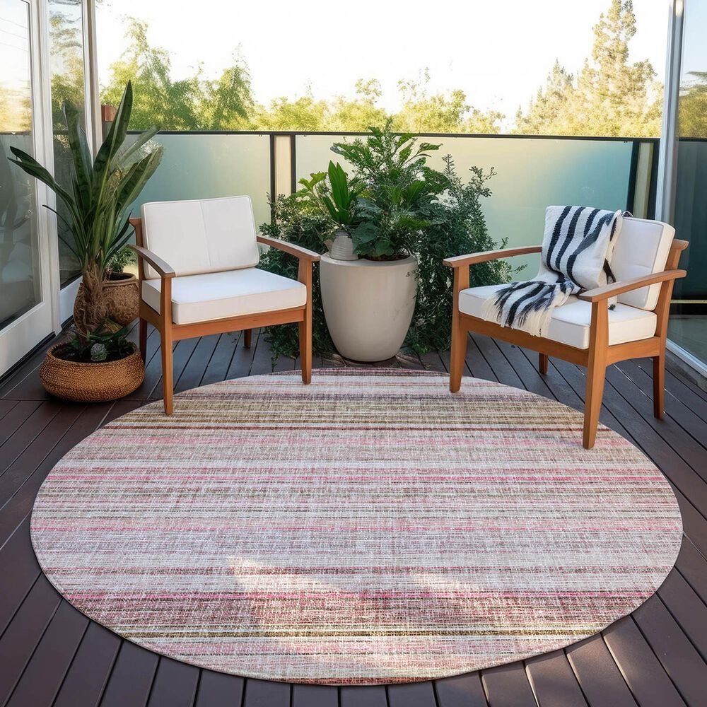 Dalyn Rug Company Portico PO2 Pink 8&#39; Round Area Rug, , large