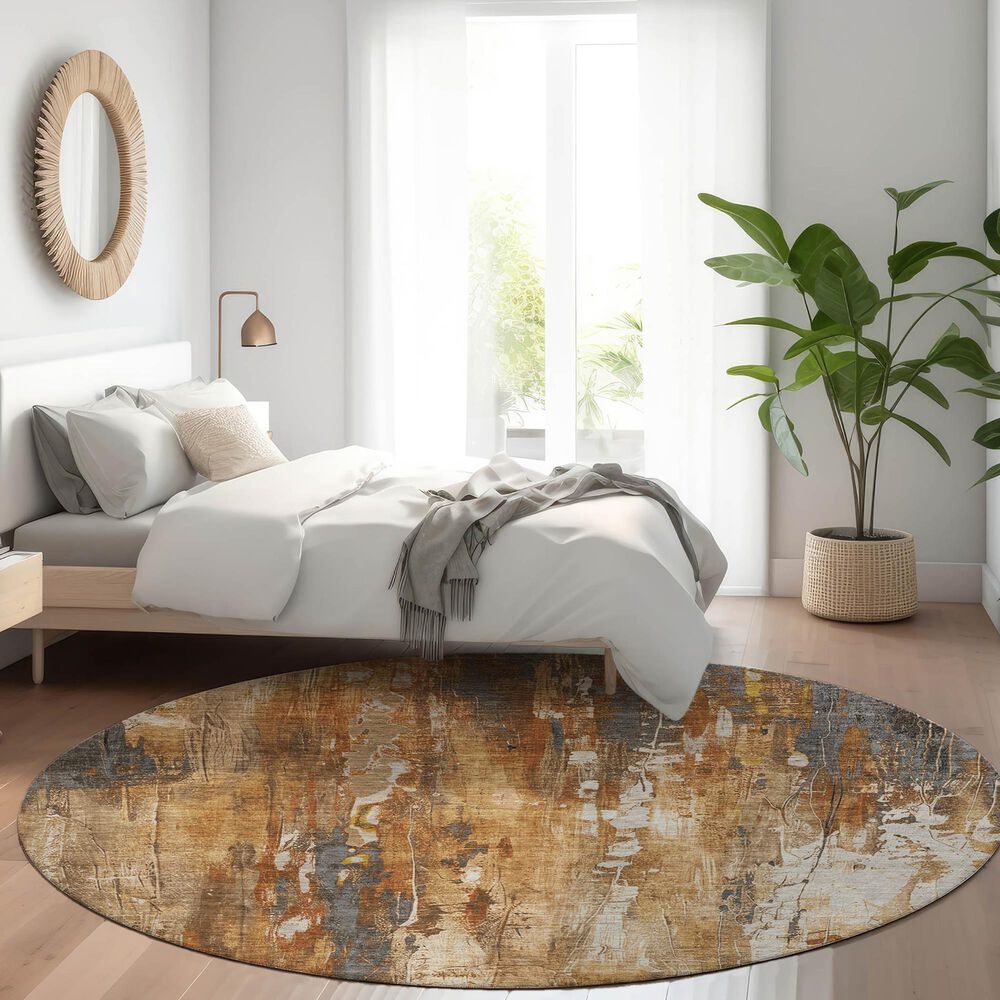 Dalyn Rug Company Kochi KC10 Rust 8&#39; Round Area Rug, , large