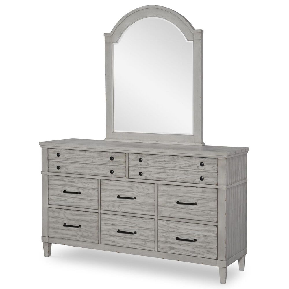Legacy Classic Belhaven 8-Drawer Dresser and Mirror in Weathered Plank, , large