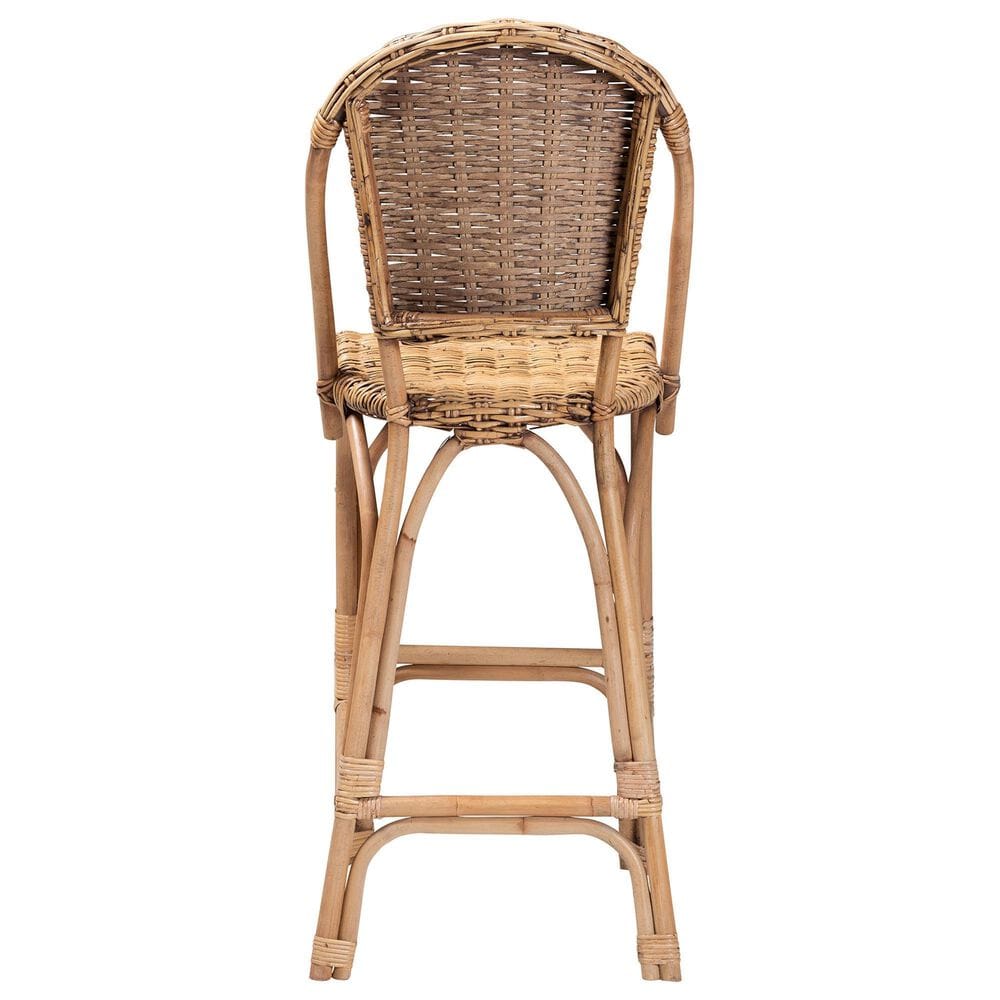 Baxton Studio Neola Bar Stool in Natural Brown, , large