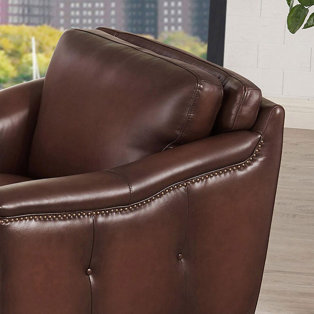 Hydeline Belfast Stationary Chair and Ottoman Set in Caramel Brown, , large