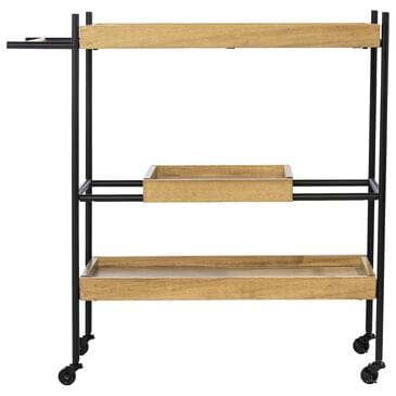 Southern Enterprises Claverdon Rolling Bar Cart, , large