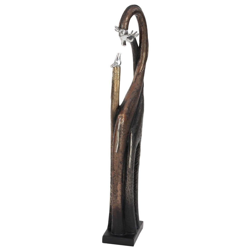 Maple and Jade Eclectic Giraffe Sculpture in Copper, Brass and Silver, , large