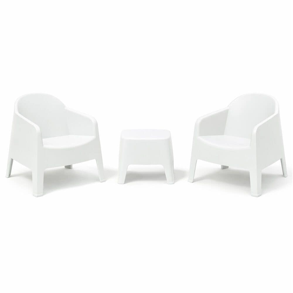 Zentro Living Milan 3-Piece Patio Chat Set In White, , large