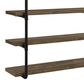 Pacific Landing Elmcrest 4-Shelf Wall Bookshelf in Rustic Oak and Black, , large
