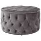 Noble House Aaden Tufted Ottoman in Gray Velvet, , large