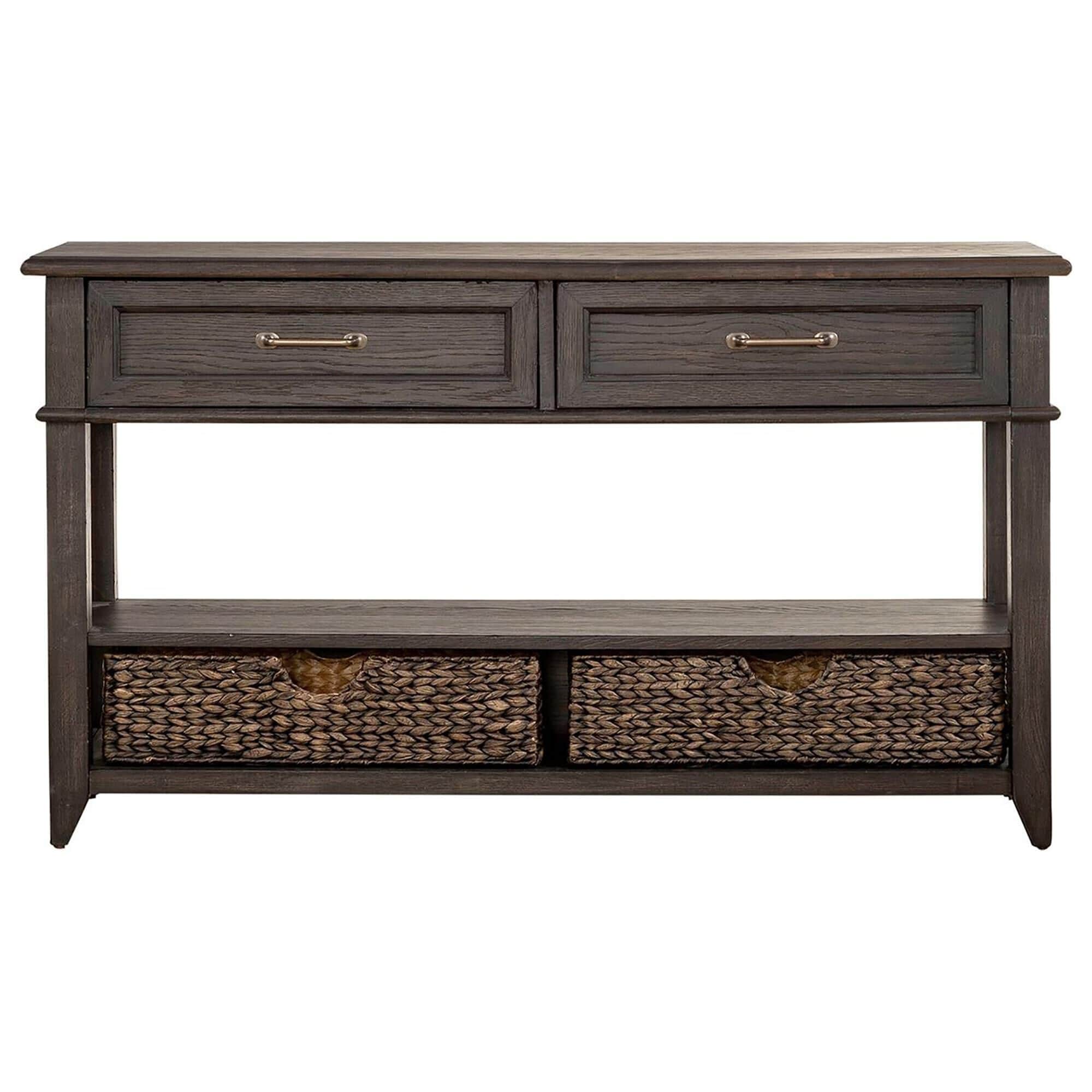 Liberty Mill Creek 2-Drawer Sofa Table in Peppercorn