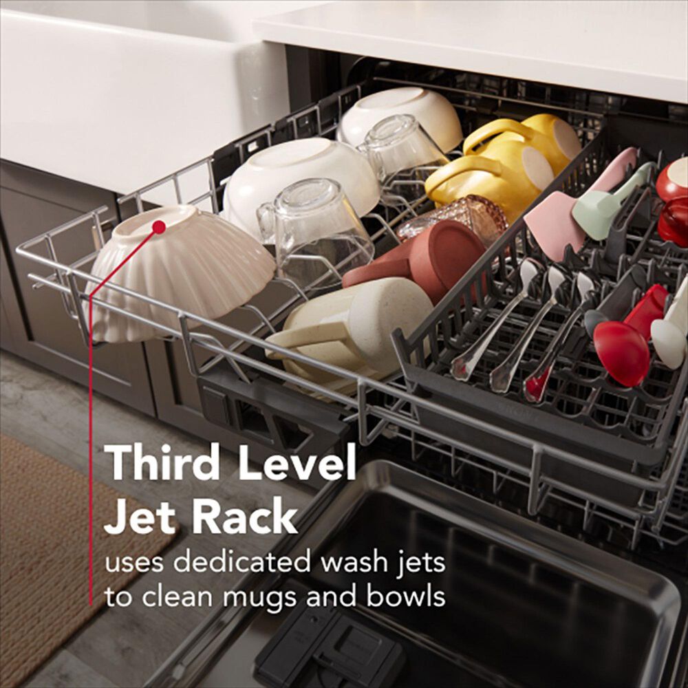 KitchenAid 24&quot; Third Level Jet Rack Dishwasher with 40+ Total Wash Jets and Bar Handle in PrintShield Stainless, , large