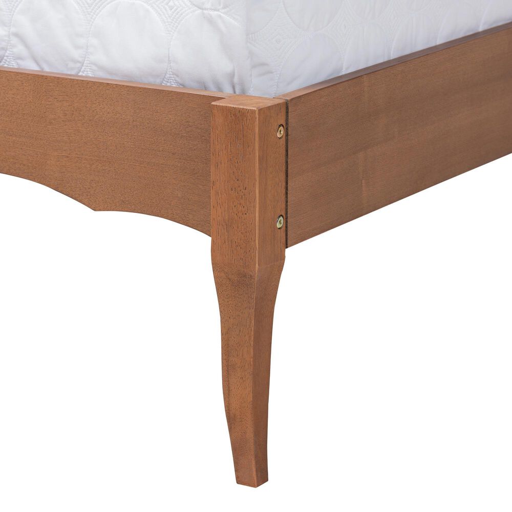 Baxton Studio Marieke Full Platform Bed Frame in Walnut Brown, , large