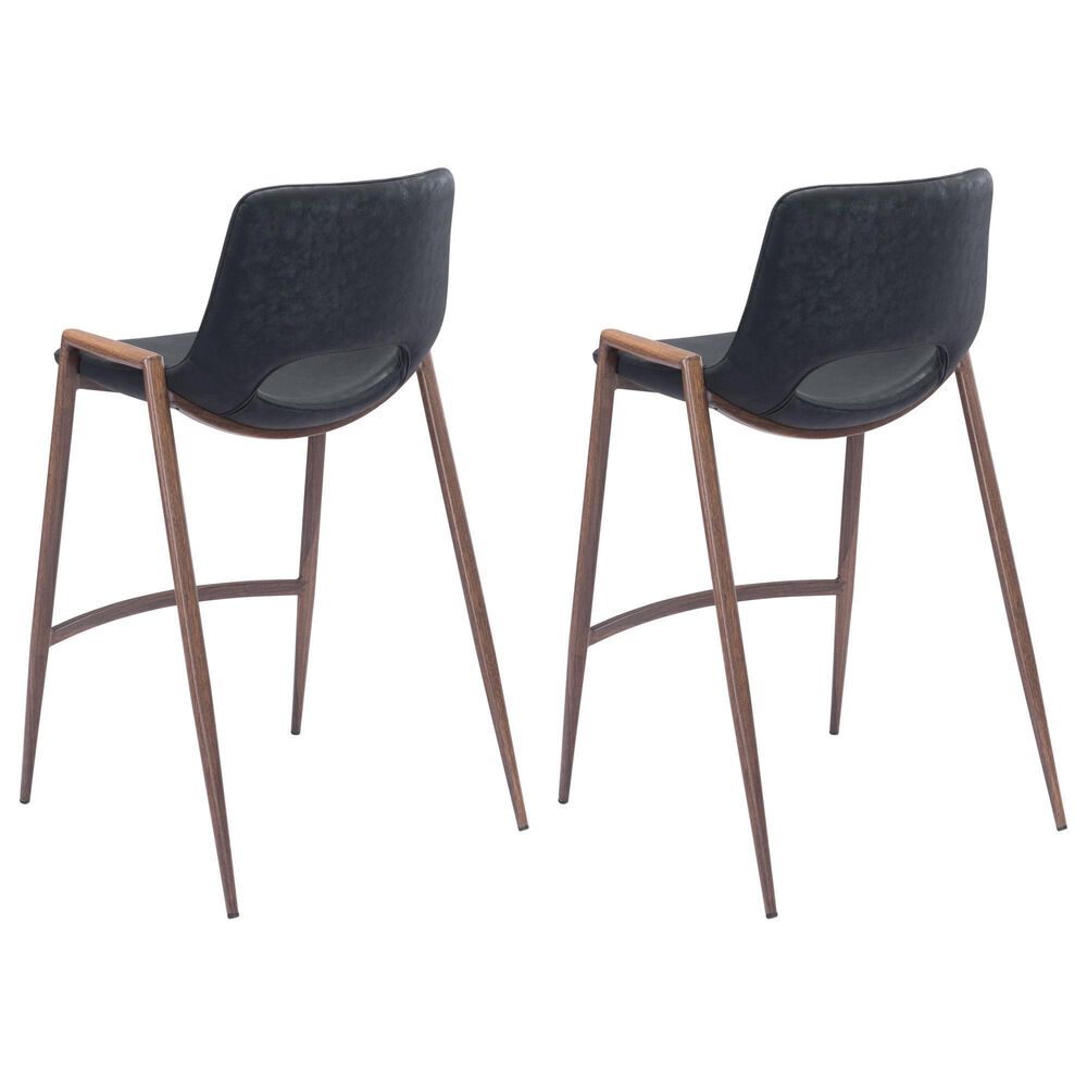 Zuo Modern Desi Counter Chair in Black/Dark Brown &#40;Set of 2&#41;, , large