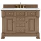 James Martin Vanities Brookfield 48" Single Bathroom Vanity in Pecan with 3 cm Ethereal Noctis Silestone Top, Rectangle Sink and FreePower Wireless Charger, , large