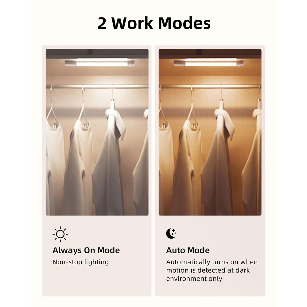 HOMLUX 8" Motion Sensor LED Light in Bar White (Set of 3), , large