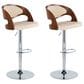 Lumisource Pino Adjustable Swivel Barstool with Cream Cushion in Chrome and Walnut (Set of 2), , large