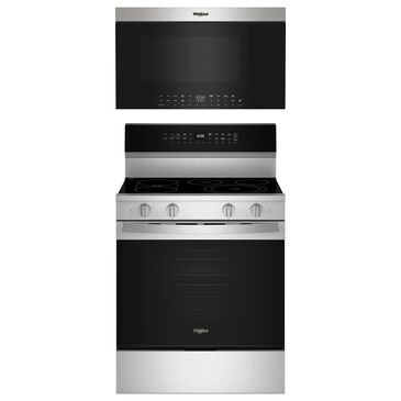 Whirlpool 2-Piece Kitchen Package with 30" Smart Electric Range and Air Fry Over-The-Range Oven in Fingerprint Resistant Stainless Steel, , large