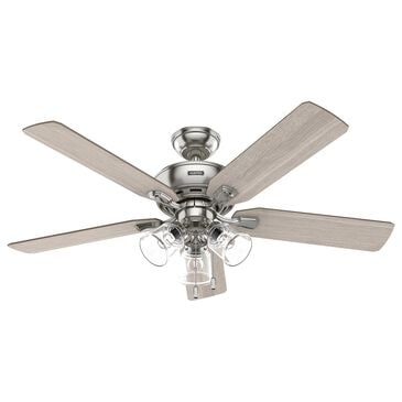 Hunter Rosner 52" Ceiling Fan with Lights in Brushed Nickel, , large
