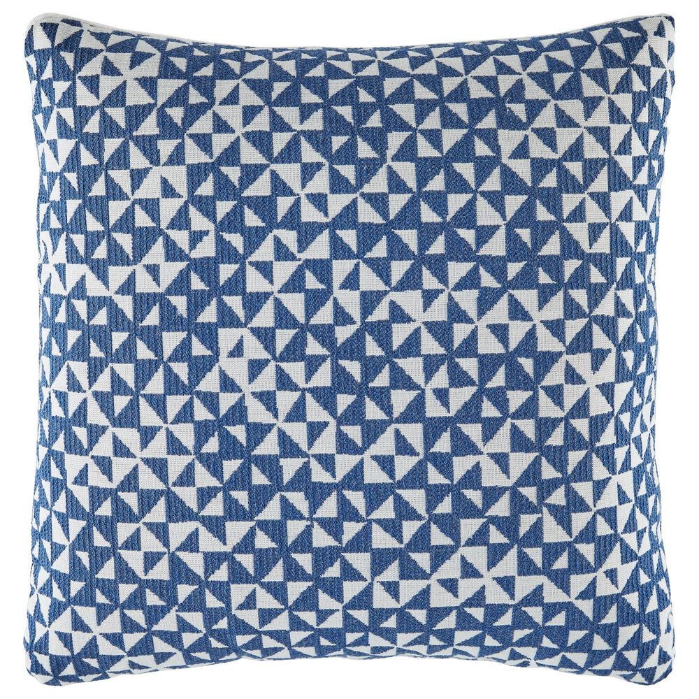 Ashley Jaycott 18" Square Throw Pillow in Blue and White, , large
