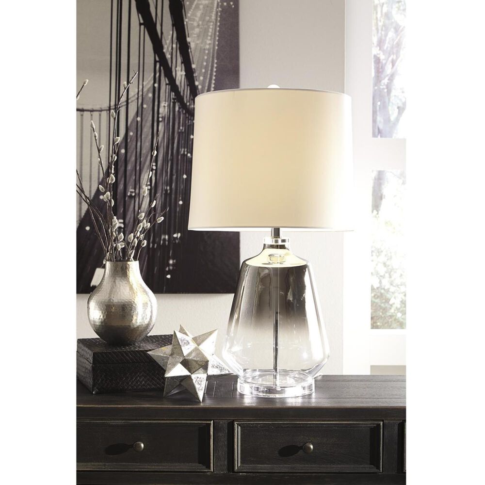 Ashley Jaslyn Glass Table Lamp In Silver, , large
