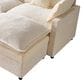 HOMLUX 107.87" Ultra-Comfort Chenille Sectional Sofa Set in White, , large
