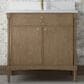 James Martin Kinnsden 36" Single Bathroom Vanity in Weathered Oak with Single Hole 3 cm White Zeus Silestone Top and Rectangular Sink, , large