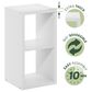 HOMLUX 2-Cube Reversible Open Back Bookshelf in White, , large