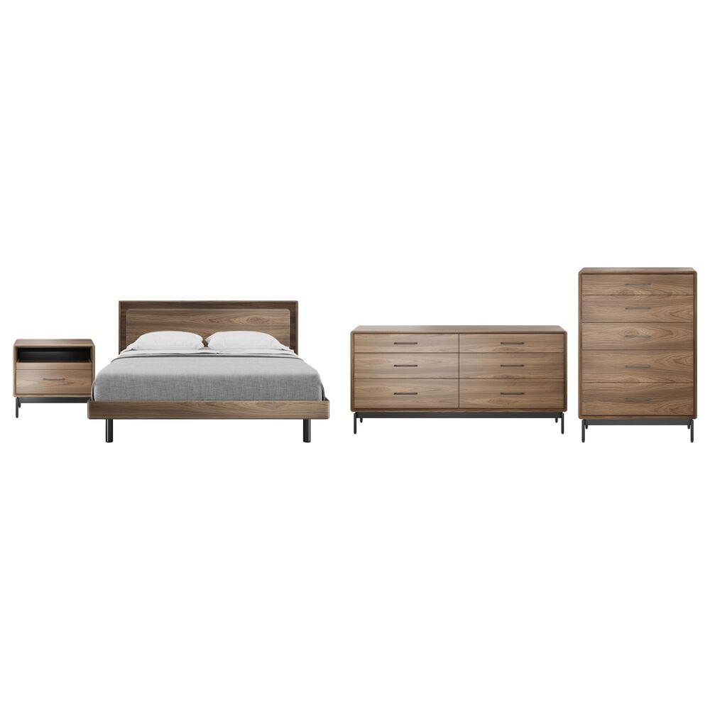 BDI LINQ 4-Piece King Bedroom Set in Natural Walnut, , large