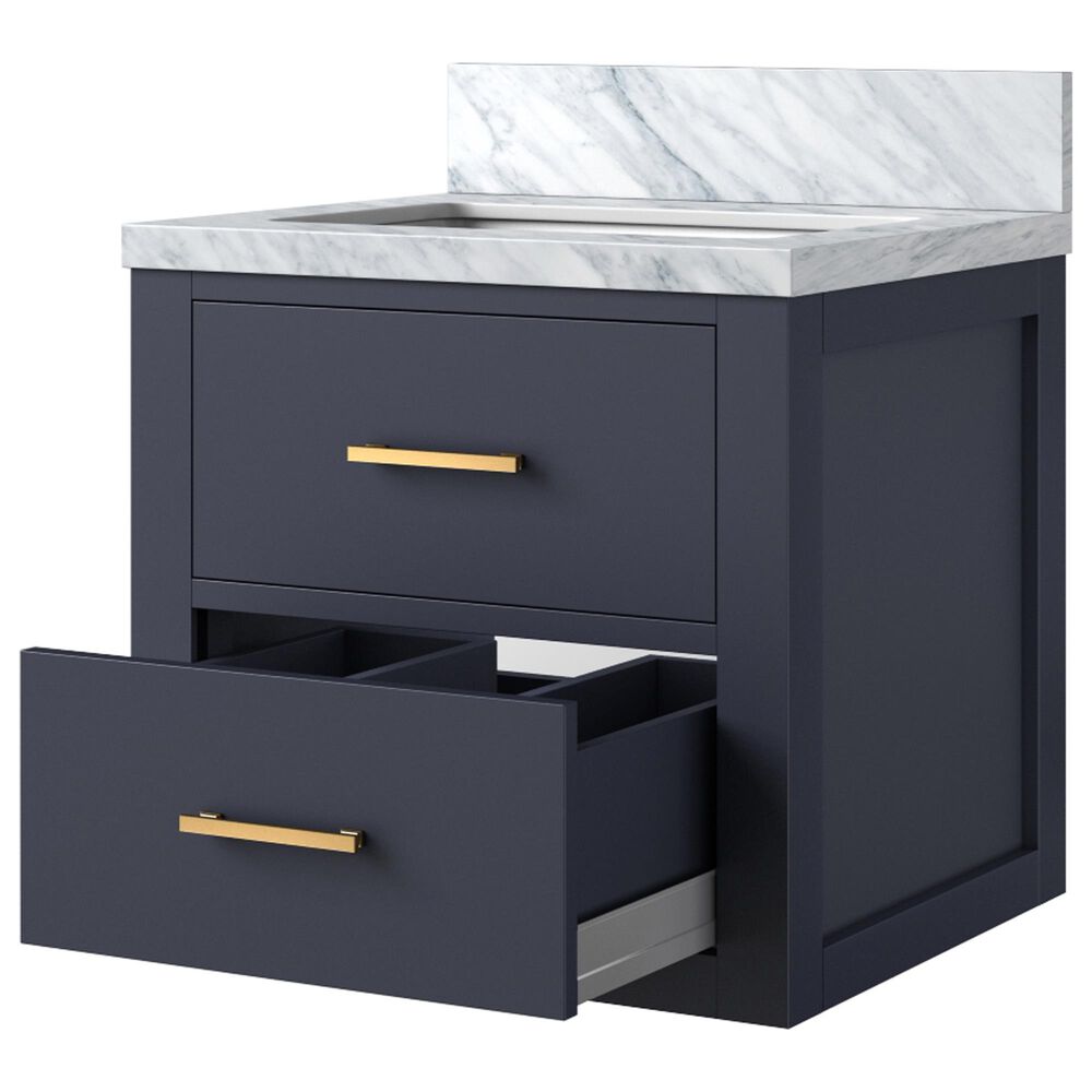 Lexora Home Castor 20&quot; Single Bathroom Vanity in Blue with White Acrylic Top and Rectangular Sink, , large