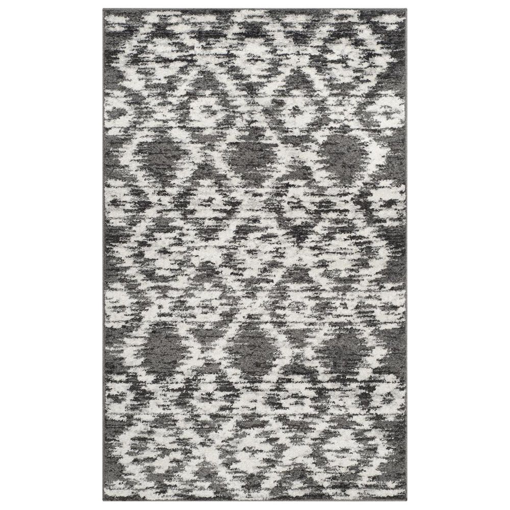Safavieh Adirondack ADR118R-3 3&#39; x 5&#39; Charcoal/Ivory Area Rug, , large