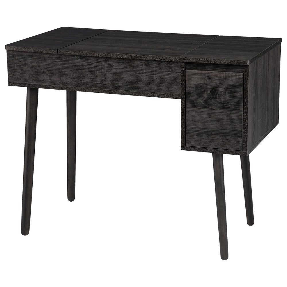 Southern Enterprises Harzen Storage Vanity with Mirror in Black, , large
