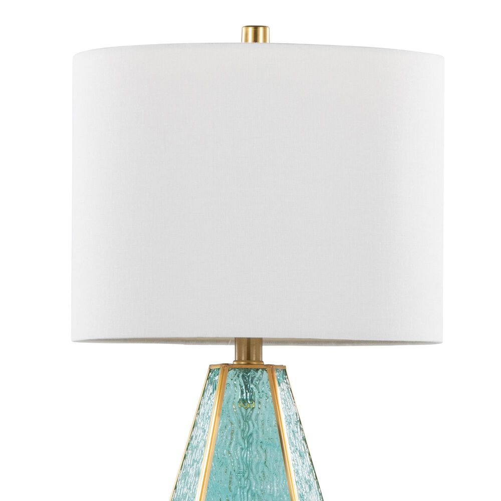 LumiSource Geo Rain Glass Table Lamp in Gold and Turquoise (Set of 2), , large