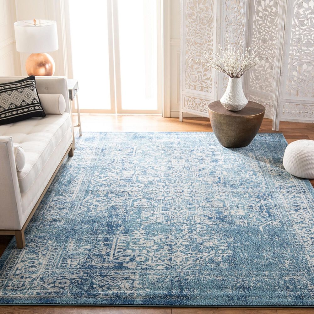 Safavieh Evoke EVK256C 10&#39; x 14&#39; Blue and Ivory Area Rug, , large