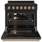 Thor Kitchen Gordon Ramsay 6 Cu. Ft. Professional Gas Range with Bronze Handle Kit in Black, , large