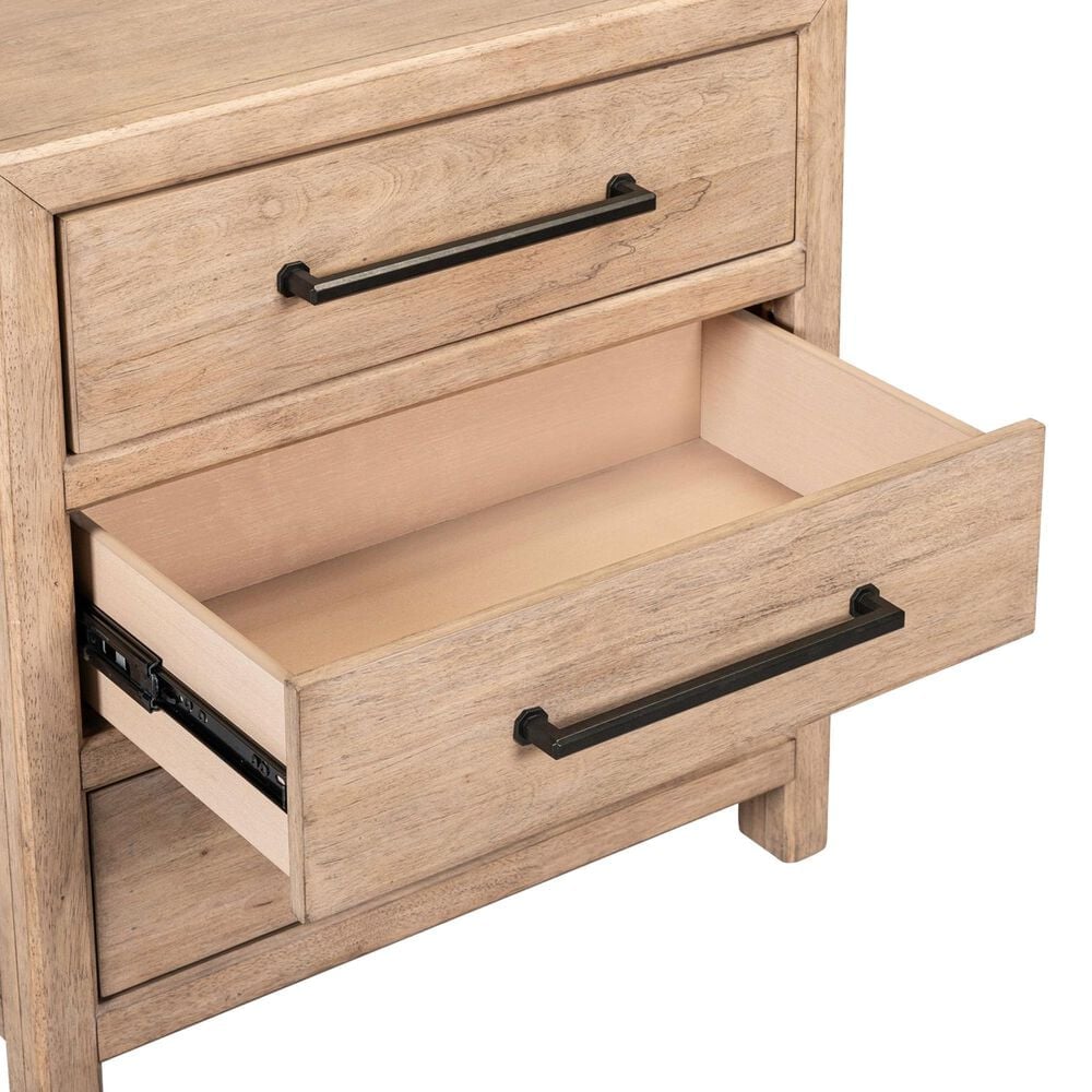 Belle Furnishings Proximity Place 3-Drawer Nightstand with Charging Station in Barley Buff, , large