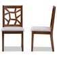 Baxton Studio Abilene Side Chair with Grey Cushion in Walnut Brown (Set of 2), , large