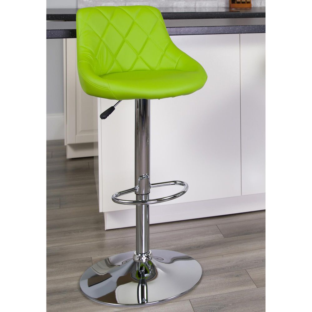 Flash Furniture 41.75" Adjustable Height Barstool in Green, , large