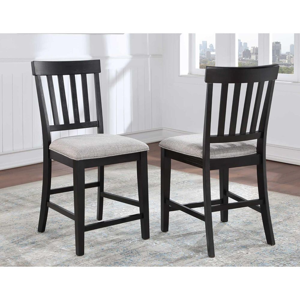 Steve Silver Halle 6-Piece Counter Height Dining Set in Ebony and Honey, , large