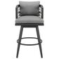 Armen Living Zella Patio Swivel Counter Height Bar Stool with Earl Gray Cushion in Gray, , large