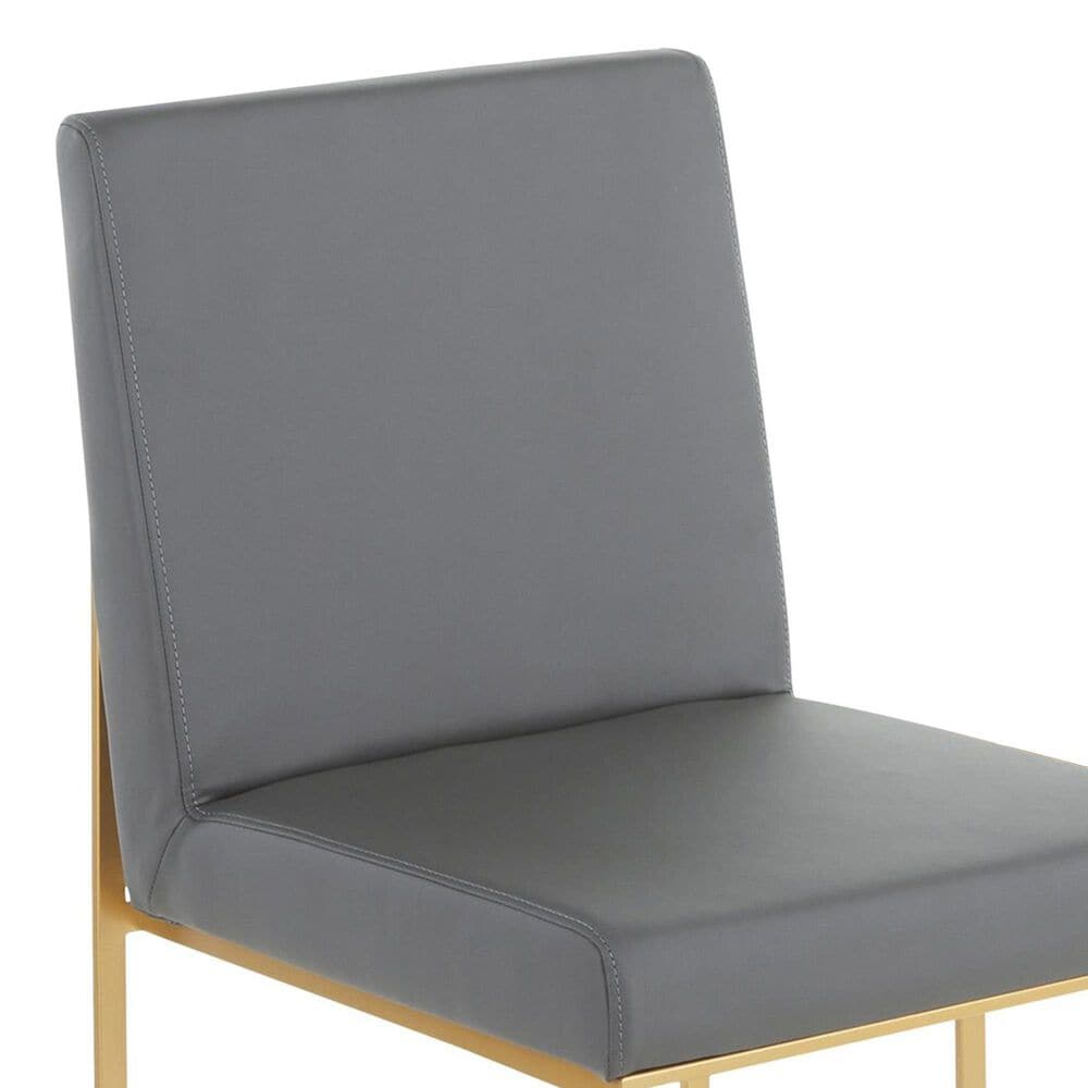 Lumisource Fuji Side Chair with Grey Cushion in Gold (Set of 2), , large