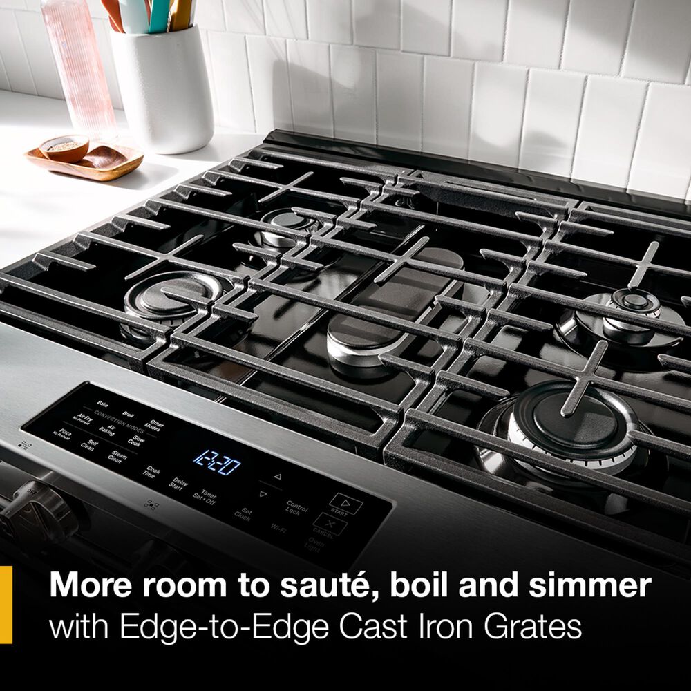 Whirlpool 30" Smart Gas Range with Air Cooking Technology in Fingerprint Resistant Stainless Steel, , large